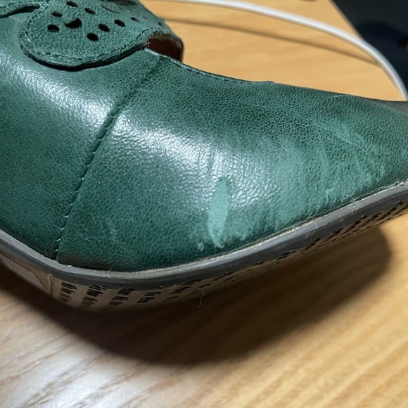 Miz Mooz Sharon Leather Mary Jane Pumps 6 Forest Green Retro Vintage Inspired - Picture 4 of 6